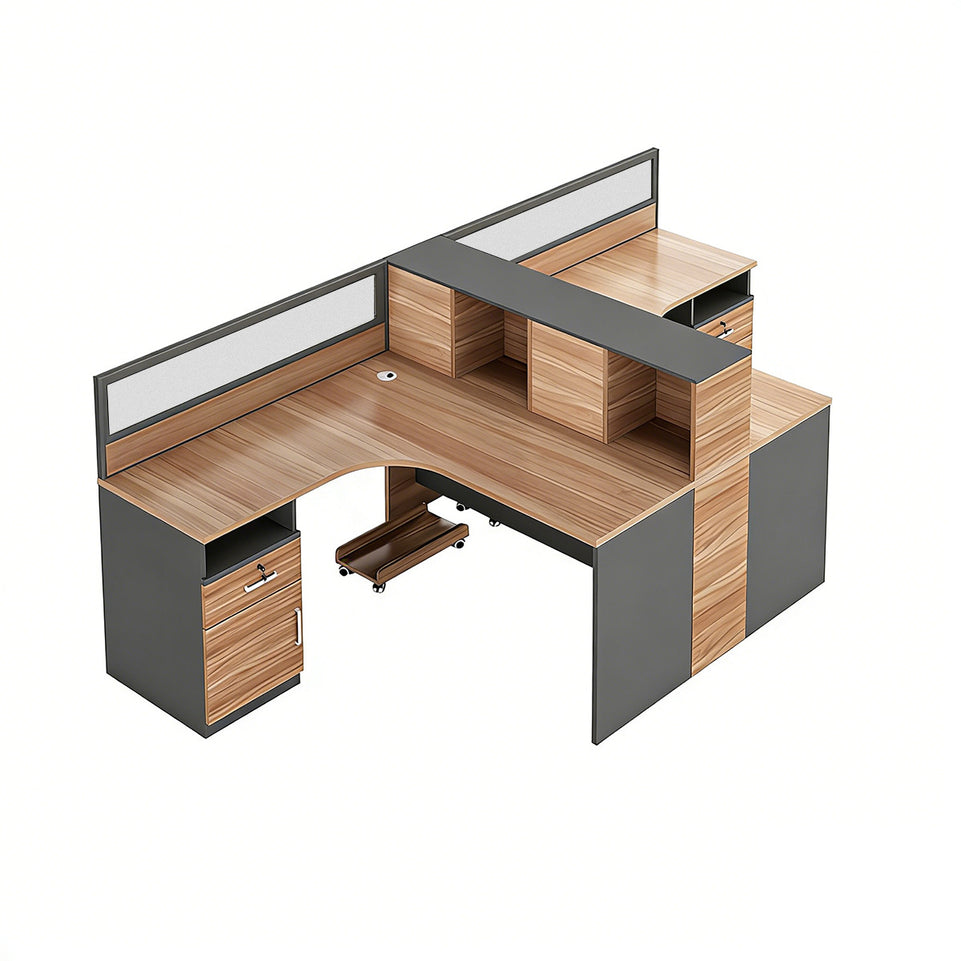 Office Workstation Desk 55-220 in Wide with Privacy Panel for Home Office