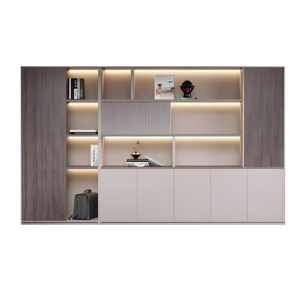 Premium Executive Office Wooden Cabinet with Shelves, Lockable Compartments, and Sliding Doors for Workplace Organization WJG-2182