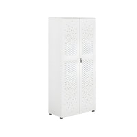 Sleek Lockable Metal Wood Cabinet for Office Storage, Adjustable Shelves, Durable Steel Doors, Spacious Partitioned Organizer CWG-2173