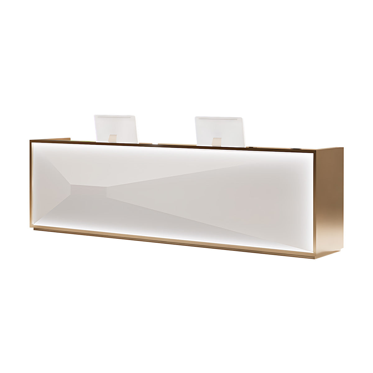 Stainless Steel Straight Reception Desk with Spacious Desktop and Multiple Drawers for Clothing Stores JDT-1018