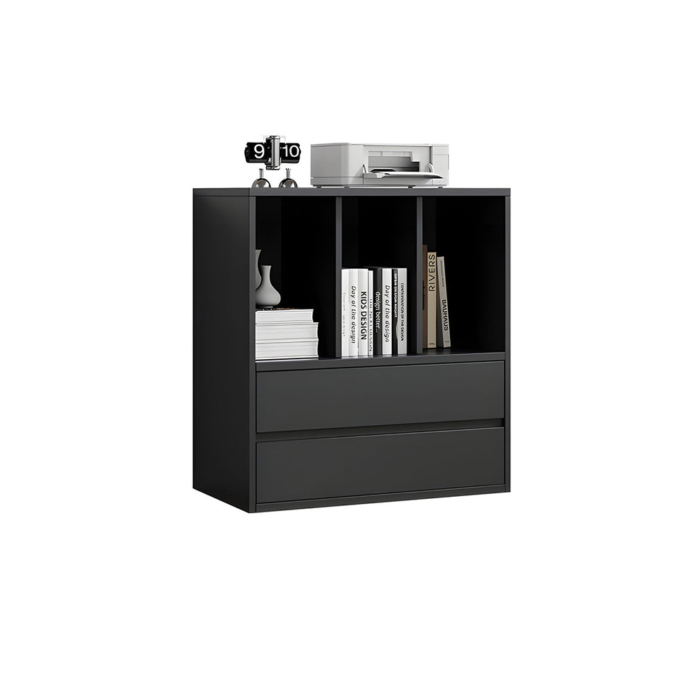 Modern Versatile Lockable File Cabinet with Hidden Handles and Glass Doors for Office or Tearoom CWG-2165