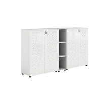Sleek Lockable Metal Wood Cabinet for Office Storage, Adjustable Shelves, Durable Steel Doors, Spacious Partitioned Organizer CWG-2173