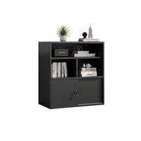 Modern Versatile Lockable File Cabinet with Hidden Handles and Glass Doors for Office or Tearoom CWG-2165
