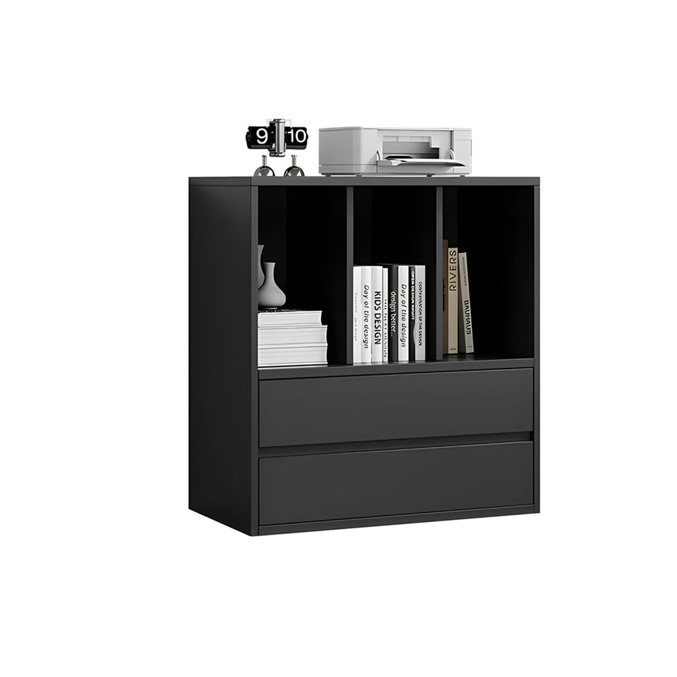 Modern Versatile Lockable File Cabinet with Hidden Handles and Glass Doors for Office or Tearoom CWG-2165