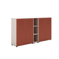 Sleek Lockable Metal Wood Cabinet for Office Storage, Adjustable Shelves, Durable Steel Doors, Spacious Partitioned Organizer CWG-2173