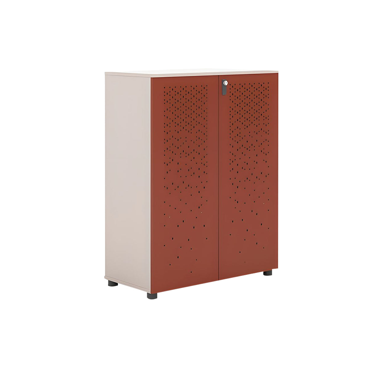 Sleek Lockable Metal Wood Cabinet for Office Storage, Adjustable Shelves, Durable Steel Doors, Spacious Partitioned Organizer CWG-2173