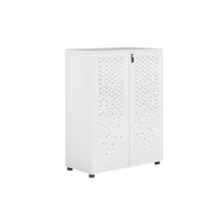 Sleek Lockable Metal Wood Cabinet for Office Storage, Adjustable Shelves, Durable Steel Doors, Spacious Partitioned Organizer CWG-2173