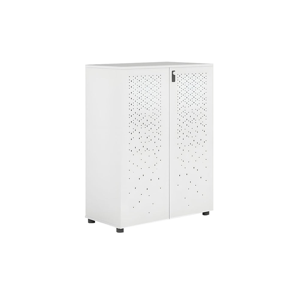 Sleek Lockable Metal Wood Cabinet for Office Storage, Adjustable Shelves, Durable Steel Doors, Spacious Partitioned Organizer CWG-2173