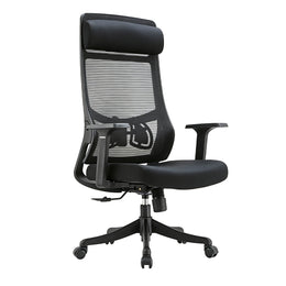 Comfortable High-density Mesh Office Chair with Adjustable Headrest, Recline Function, and Silent Wheels for Home and Office Use BGY-1011