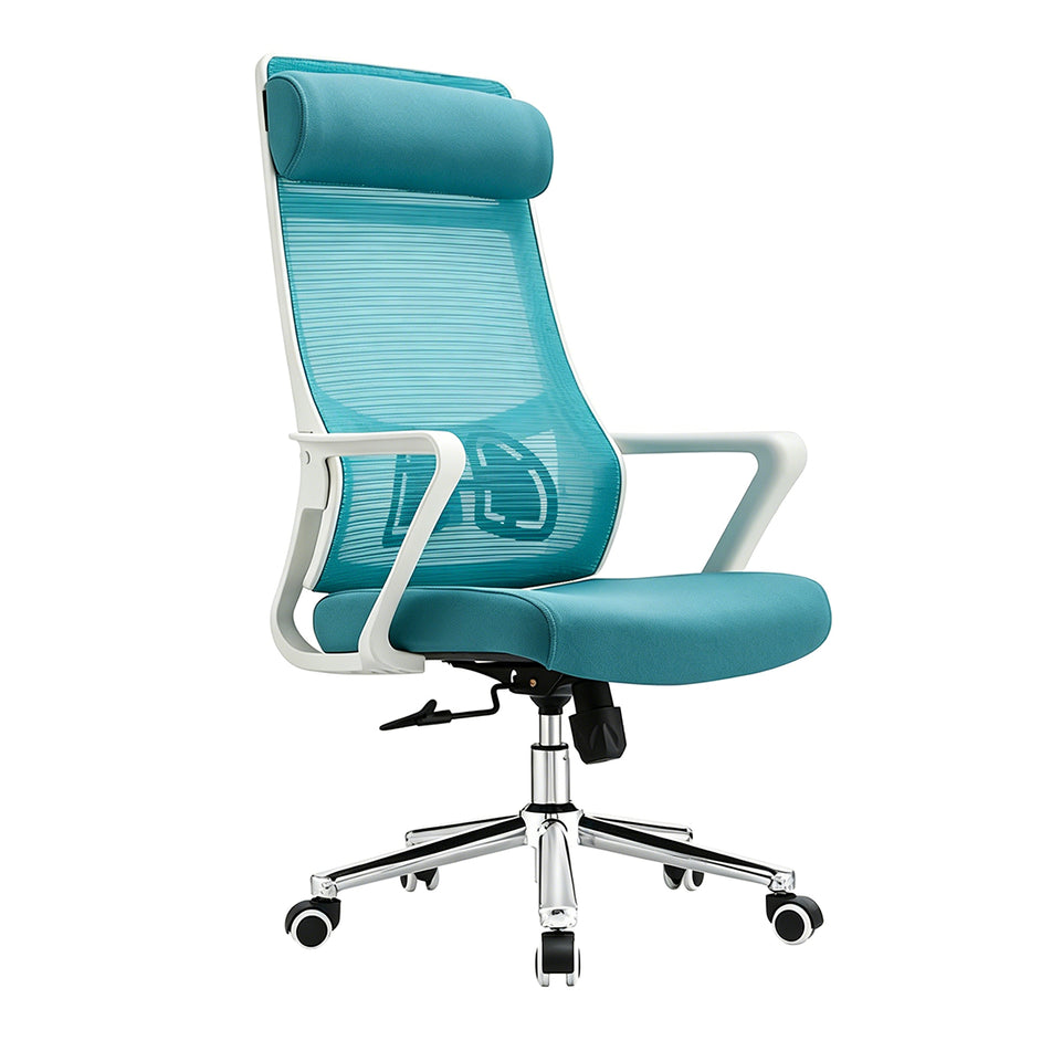 Comfortable High-density Mesh Office Chair with Adjustable Headrest, Recline Function, and Silent Wheels for Home and Office Use BGY-1011