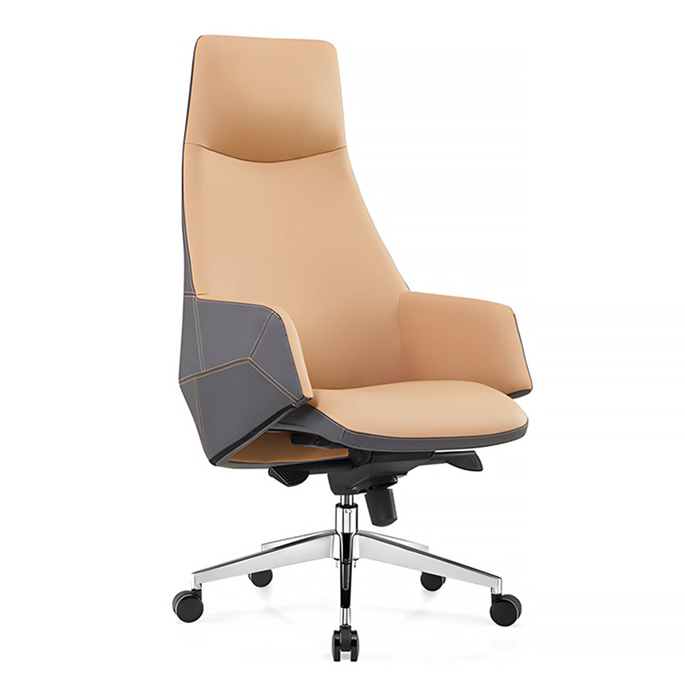 Modern L-shaped Executive Desk with Side Cabinet and Privacy Panel
