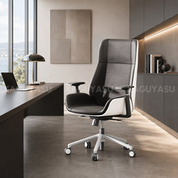 High-Back Office Chair with Adjustable Armrests, Recline, Swivel & Quiet Casters(In Stock)