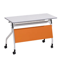 Foldable Meeting and Training Table: Mobile, Wheeled Classroom Desk for Two BGZ-009