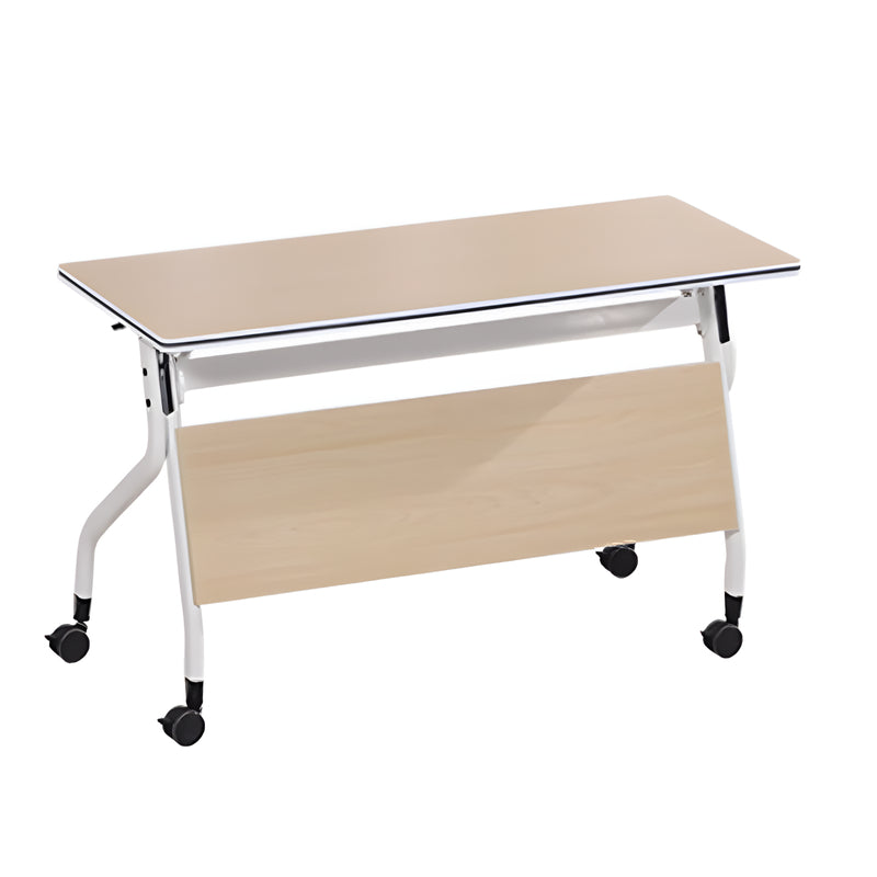 Foldable Meeting and Training Table: Mobile, Wheeled Classroom Desk for Two BGZ-009