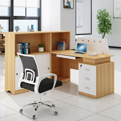 Modern Office Desk and Chair Set for Six with Partition Dividers BGZ-013