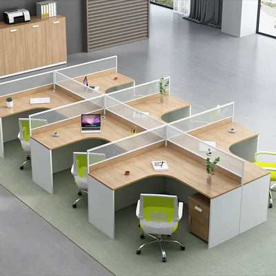 Modern Office Desk with Screen, Ideal for Four, Perfect for Workstations and Staff Desks-BGZ-070