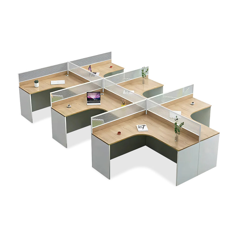 Modern Office Desk with Screen, Ideal for Four, Perfect for Workstations and Staff Desks-BGZ-070