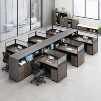 Display Storage Cabinet with L-Shaped, Privacy Panel & Built-In Outlets for Home Office