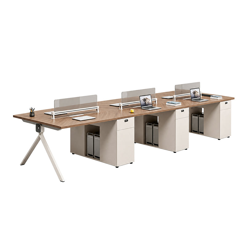 Modern Office Desk with Power Hub, Privacy Panel and Integrated Storage