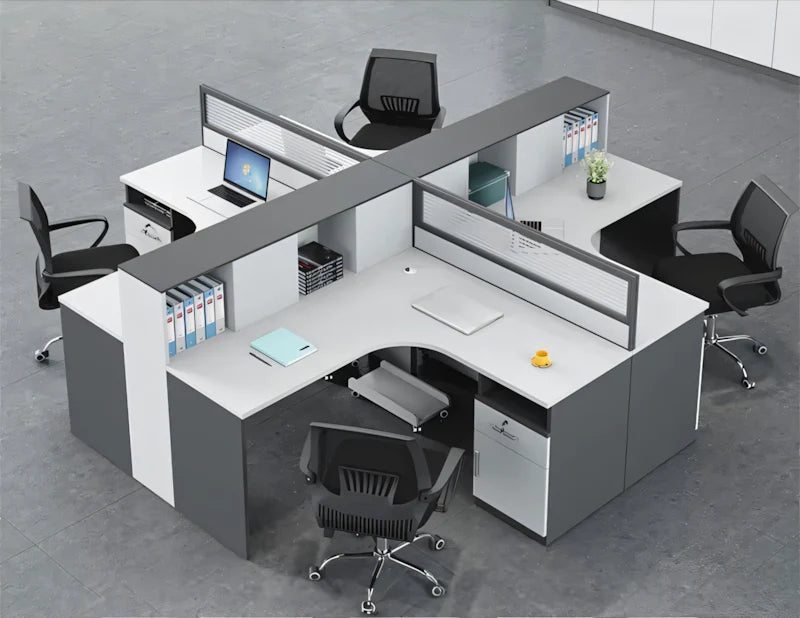 Modern Office Workstation Set with Screens, Ideal for 2/4/6-Person Workspaces BGZ-220