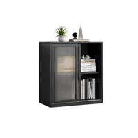 Modern Versatile Lockable File Cabinet with Hidden Handles and Glass Doors for Office or Tearoom CWG-2165