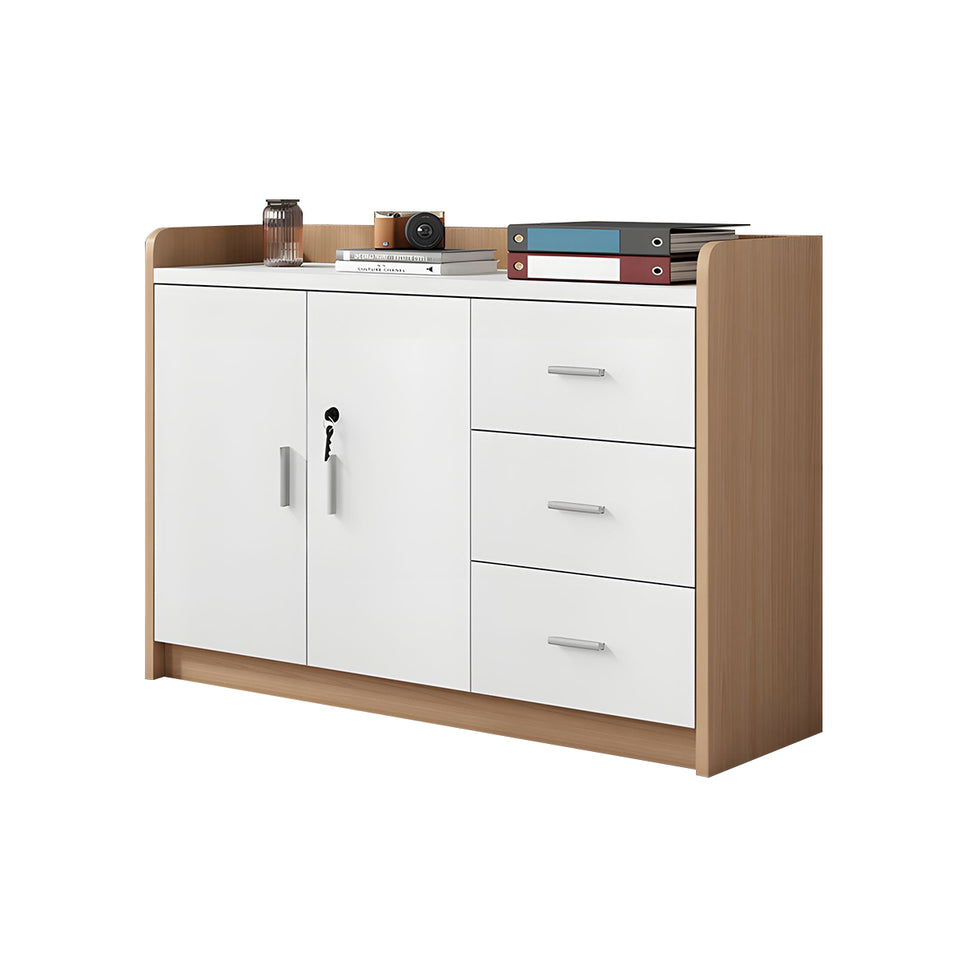 Elegant Wooden Office Low Cabinet With Lock, Large Storage Space, Smooth Silent Doors, Ideal for Conference Rooms and Workspaces CWG-2168