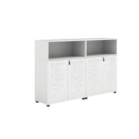 Sleek Lockable Metal Wood Cabinet for Office Storage, Adjustable Shelves, Durable Steel Doors, Spacious Partitioned Organizer CWG-2173