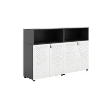 Sleek Lockable Metal Wood Cabinet for Office Storage, Adjustable Shelves, Durable Steel Doors, Spacious Partitioned Organizer CWG-2173
