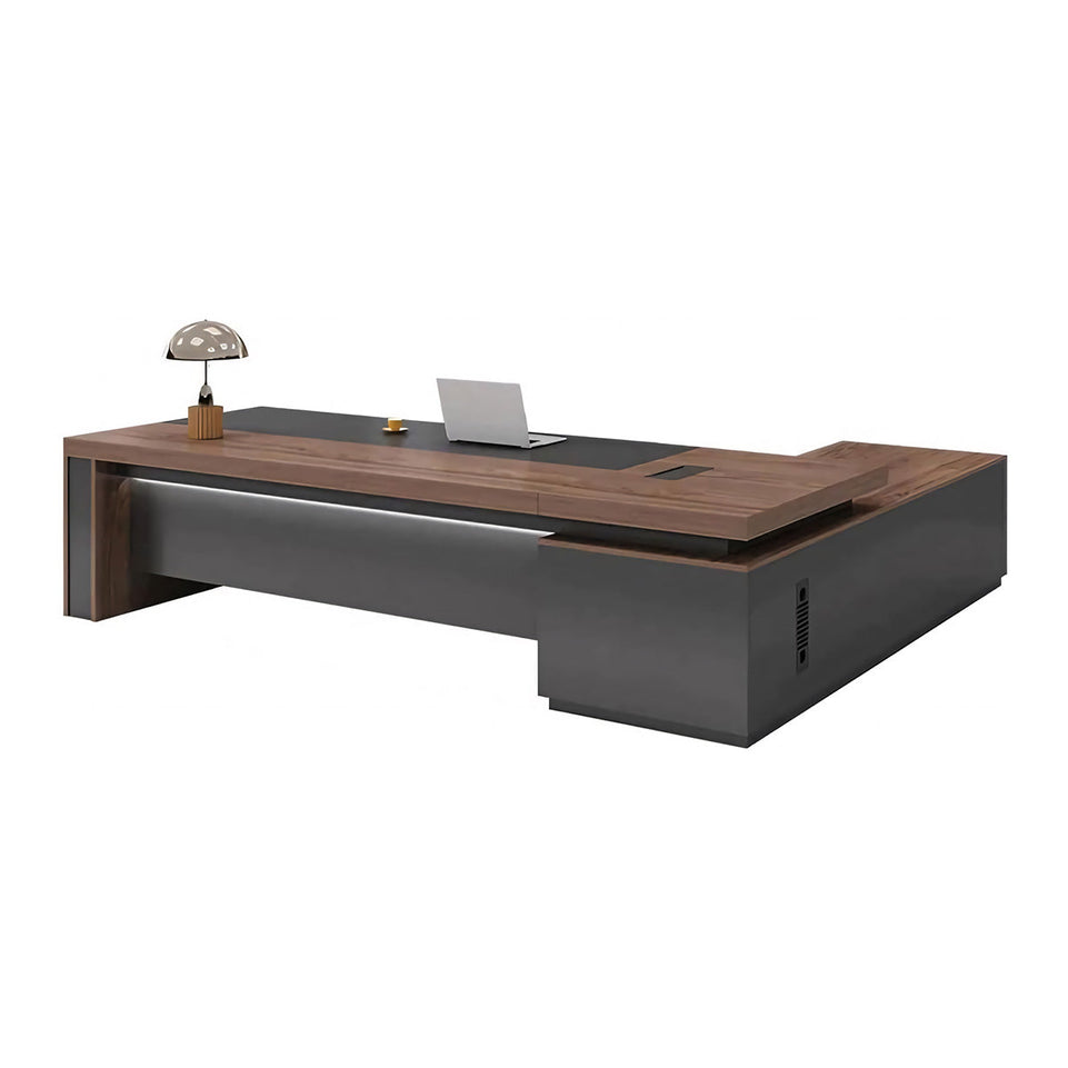 Spacious Executive Desk with LED Strip Lighting for Executives LBZ-004-W   (West Coast)