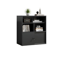Modern Versatile Lockable File Cabinet with Hidden Handles and Glass Doors for Office or Tearoom CWG-2165