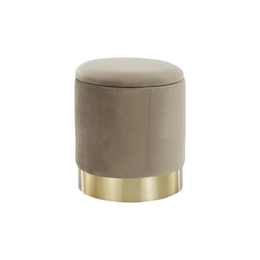 Velvet Upholstered Accent Stool With Stainless Base–Compact Elegance For Bedroom Or Boutique BSF-2072