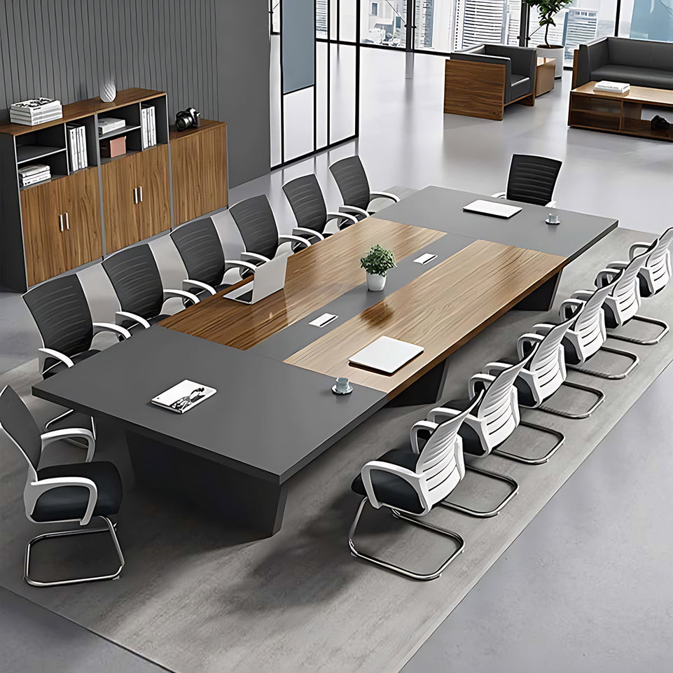 Rectangular and Large Conference Table Office Negotiation Table Long Table with Cable Management HYZ-008-W (West Coast)