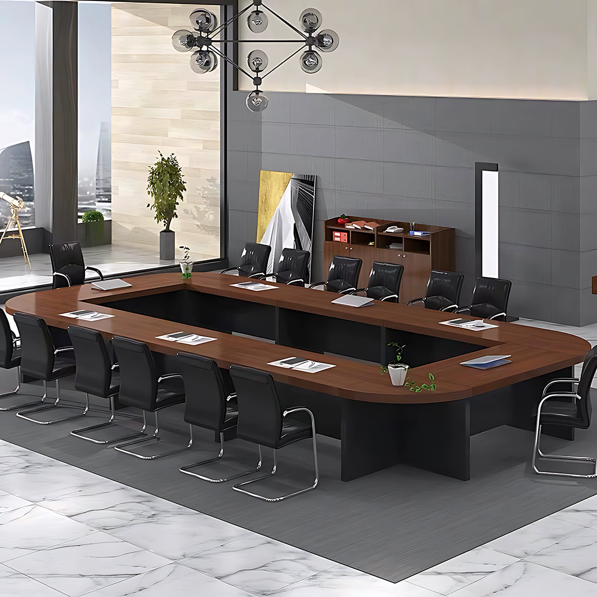 Conference Table Above U-Shaped Conference Table 94-276 in Wide (7.8-23 ft) for Meeting Room