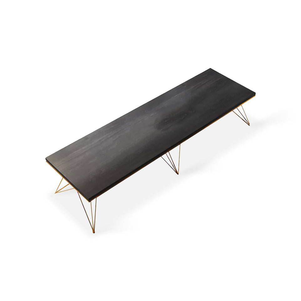 Black Gold Desk Simple Modern Solid Wood Conference Table and Chairs Rectangular Conference HYZ-10122