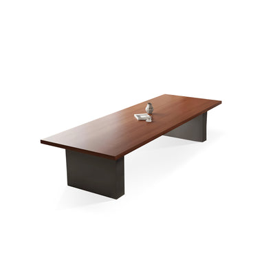 Team Boardroom Table Furniture Stylish Furniture Conference Table Quality Thick Panel Sturdy Wood Grain Rectangular Wide HYZ-1028