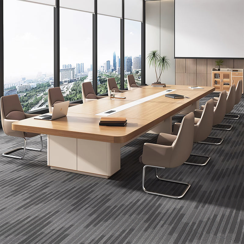 Rectangular Conference Table with Side Storage, Cable Management & Dual-Tone (In Stock)