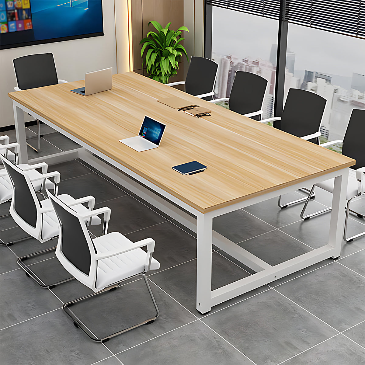 Simple Modern Solid Wood Rectangular Conference Table Office Desk HYZ-739