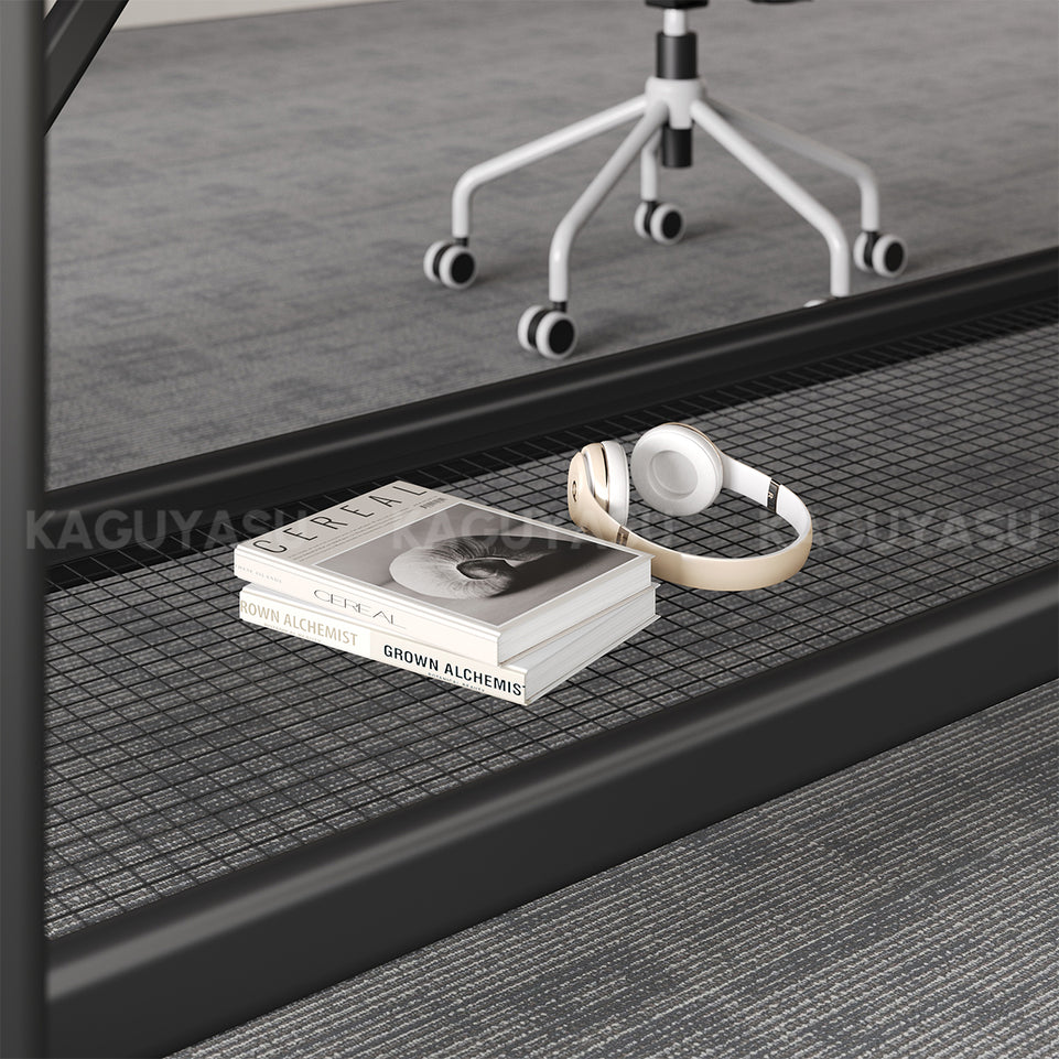 Conference Table with Display Mounting Panel, Metal Frame & Under-Table Mesh Storage