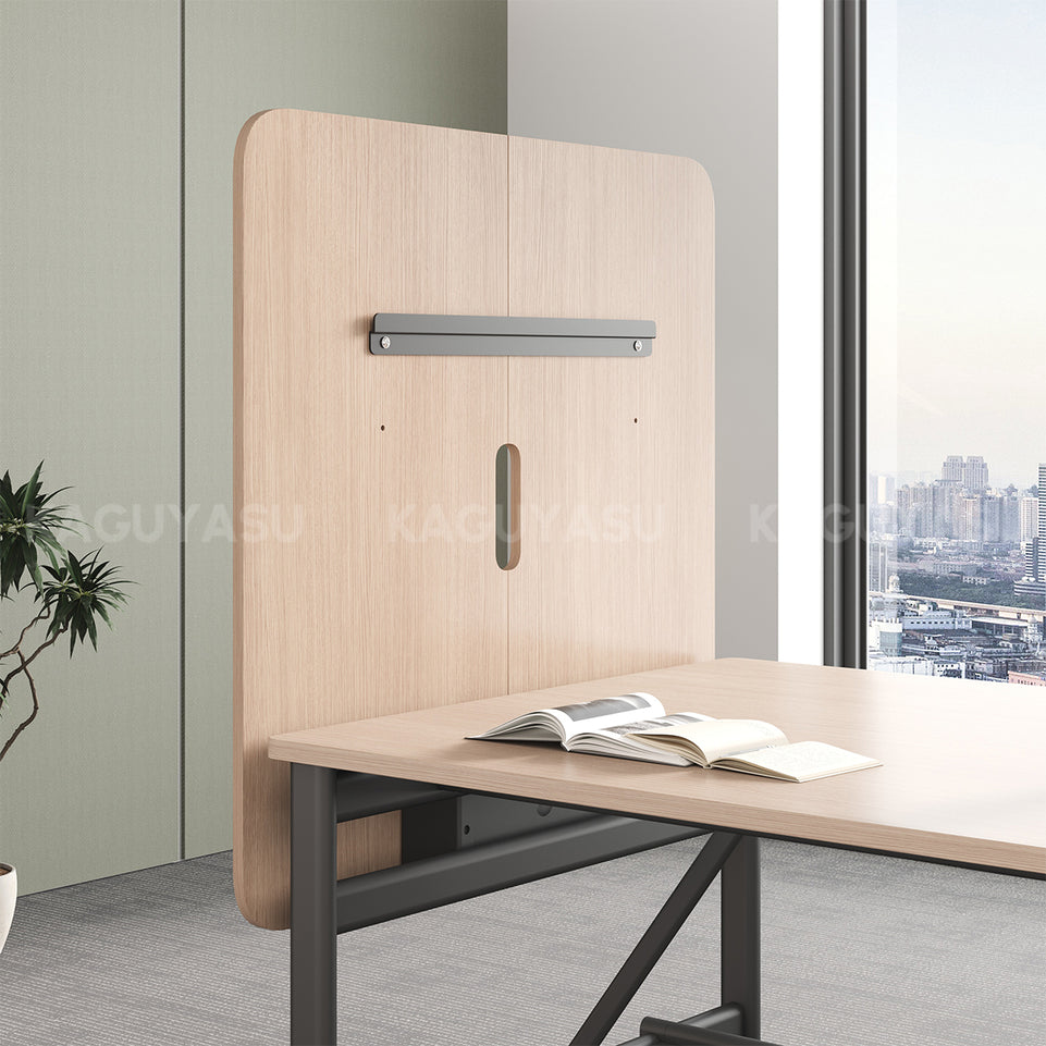 Conference Table with Display Mounting Panel, Metal Frame & Under-Table Mesh Storage