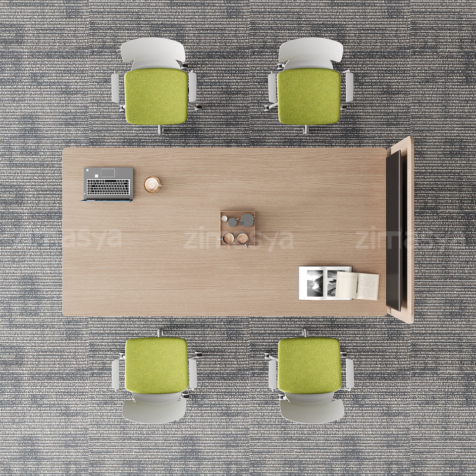 Conference Table with Display Mounting Panel, Metal Frame & Under-Table Mesh Storage