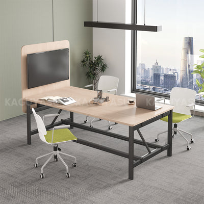 Conference Table with Display Mounting Panel, Metal Frame & Under-Table Mesh Storage