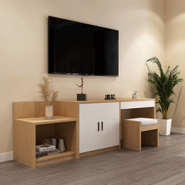 Versatile Hospitality Guestroom Desk Set With TV Stand, Luggage Storage, And Vanity Area JDJJ-2004