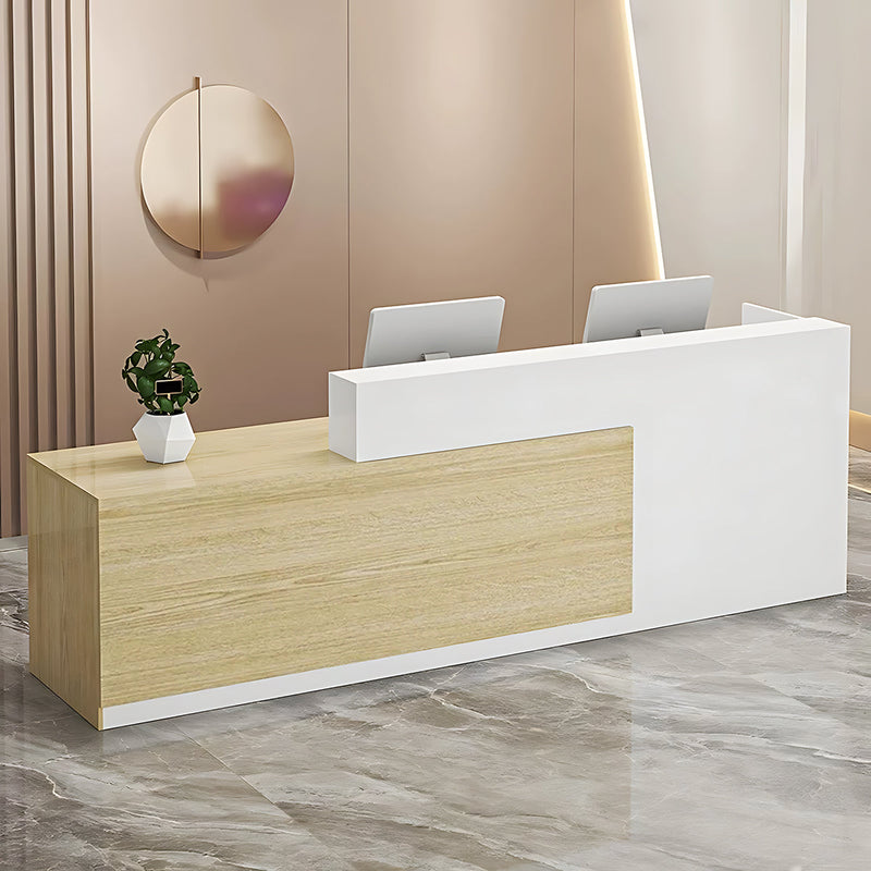 Salon Reception Desk with Dual-Tone, Keyboard Tray & Lockable for Salon