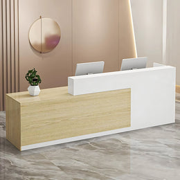 Salon Reception Desk with Dual-Tone, Keyboard Tray & Lockable for Salon