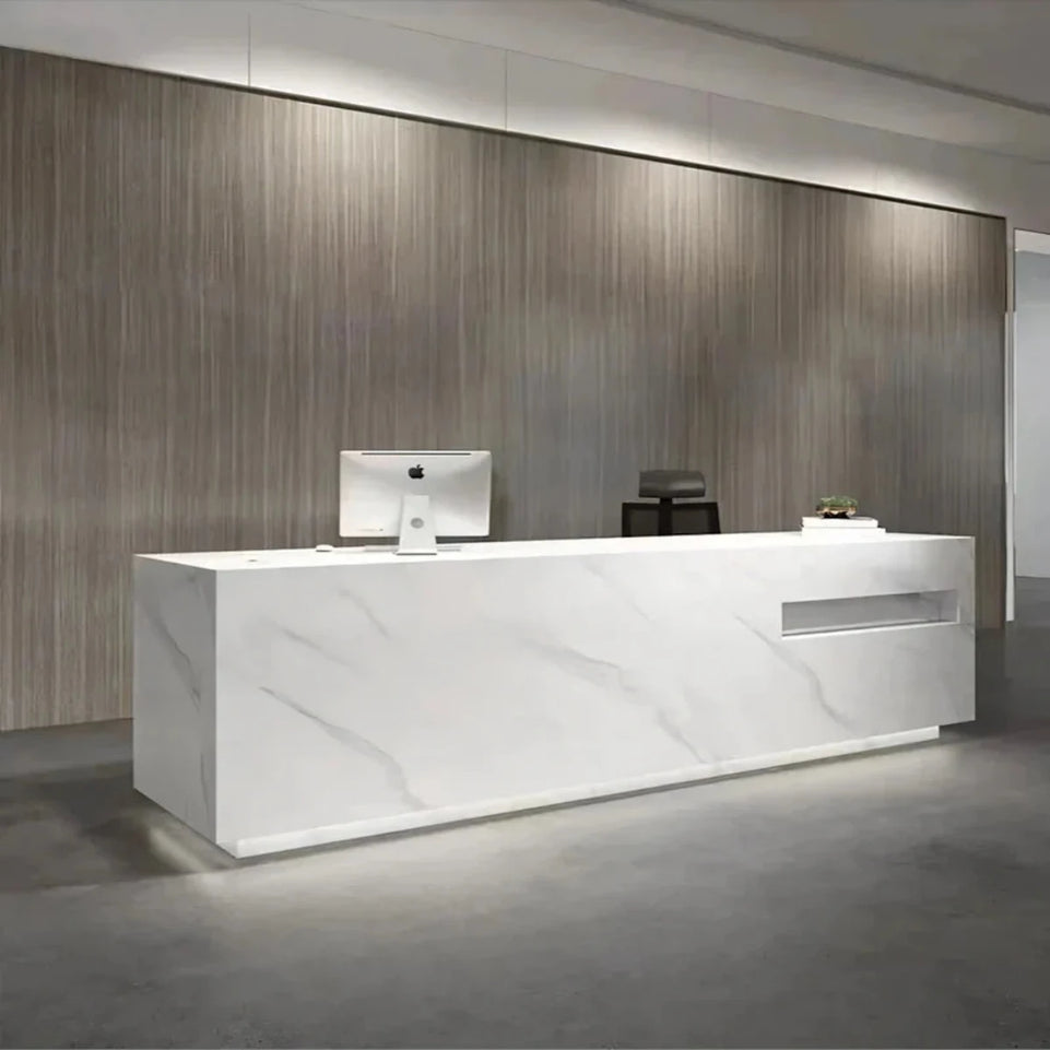 Custom Marble Reception Desk: Stylish and Functional Office Furniture JDT-055