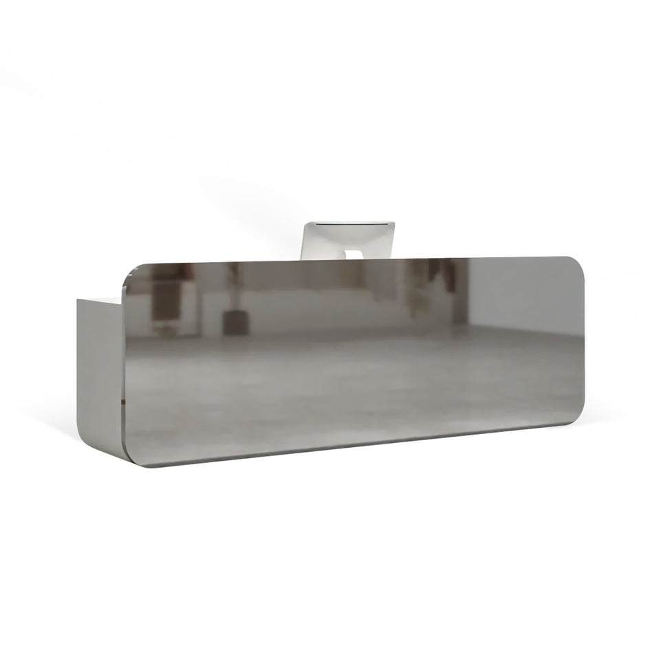 Stainless Steel Straight Reception Counter with Spacious Storage and Keyboard Tray for Consulting JDT-066