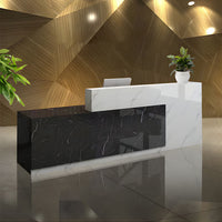 Color-Blocked Front Desk with Keyboard Tray and Shelf for Office JDT-10106