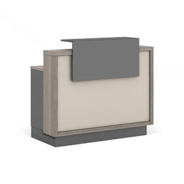 Rectangular Reception Desk with Lumbar Support & Transaction Counter for Office Lobby