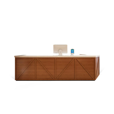 L-Shaped Front Desk with Large Storage for Cafés and Bars JDT-10157