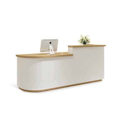 Small Front Desk with Multiple Drawers and Custom Logo for Commercial Spaces JDT-1023